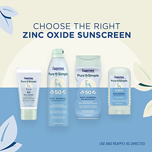 Coppertone Pure and Simple Zinc Oxide Mineral Sunscreen Lotion SPF 50