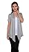 Free to Live Women's Short Sleeve Light Weight Open Front Cardigan (XL, Heather Grey)