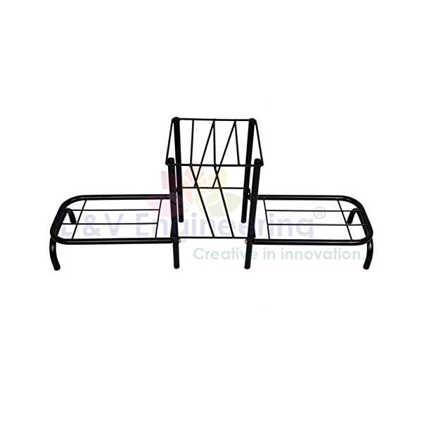D&V ENGINEERING - Creative in innovation Metal Pot Stand, Black, 85cm-Wide,33cm-Height , 1 Piece - Image 5