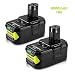 2Pack 6.0Ah 18V Replacement Battery for Ryobi 18V Lithium Battery P102 P103 P105 P107 P108 P109 Ryobi ONE+