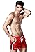 SILKWORLD Men's Running Shorts Pockets Quick-Dry Mesh Beach Shorts, Red, Medium
