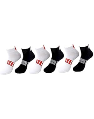 Socks Men's Quarter Cut Socks, White/Red, 10-13/6-12 (Pack of 6)