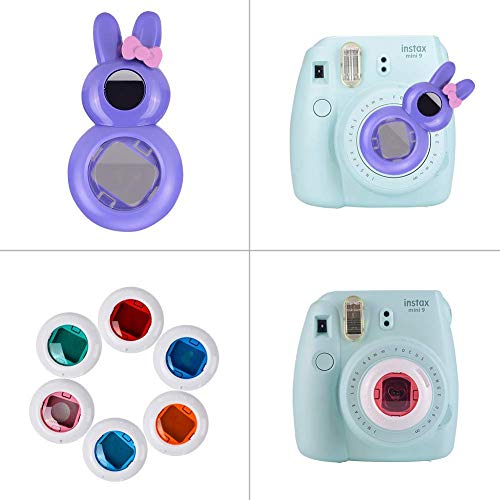 Bsuuy Instax Mini 9 Pack d'accessoires pour Appareil Photo pour FujiFilm Instax Mini 9 8 8+ avec étui Mini 9 / Album/Objectif Selfie/Filtres/Cadres muraux (12 en 1 Violet foncé) - Image 5
