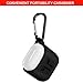 Apple AirPods Case,GEOTEL Premium Silicone & Protective AirPods Case Cover with Carabiner and Open Bottom for Charging (Black)
