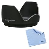 BIRUGEAR 58mm Tulip Flower Lens Hood for Canon 80D 70D SL2 SL1 T6 T5 T5i T4i T3 T3i (which use 18-55mm, 55-250mm, 75-300mm Lenses)with Cloth