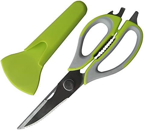 iMarky Heavy Duty 7-in-1 Multifunction Kitchen Shears Take-apart with Magnetic Sheath/holder - Best for Poultry or As Bottle Opener, Nut Cracker, Knife, Can Opener. Speed up your preparations