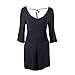 SUNNOW Women's Sexy Long Sleeves V Neck Backless Short Romper Jumpsuit (Asian S=US(2), Black)