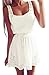 Urparcel Women's Hollow Out White Ladies Sleeveless Mini Dress