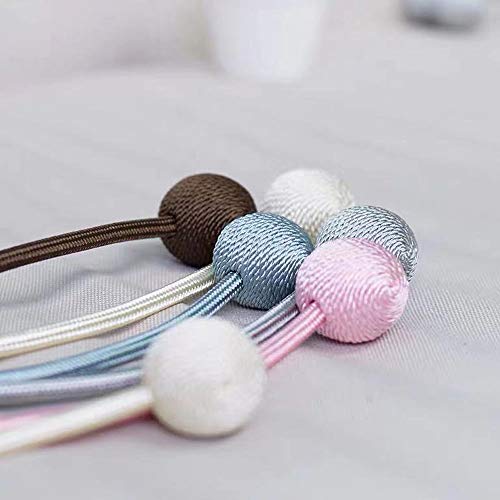 SmallDot Magnetic Curtain Tiebacks, 16 Inch Window Holdbacks Drapes Holders Hooks, Decorative Weave Rope Clips with Strong Magnet for Home Office Restaurant Décor, Pack of 2,Pink - Thumbnail 5