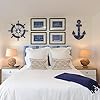 MDLUU-Wooden-Ship-Wheel-Wood-Anchor-Decor-11-Ship-Rudder-Decor-13-Anchor-Wall-Hanging-Ornament-for-Mediterranean-Nautical-Room-Party-Decor-Pack-of-2-Navy-Blue MDLUU Wooden Ship Wheel, Wood Anchor Decor, 11" Ship Rudder Decor, 13" Anchor Wall Hanging Ornament for Mediterranean Nautical Room, Party Decor, Pack of 2 (Navy Blue)