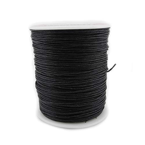 0.8mm Black Jewelry Making Beading Crafting MacramÃ© Waxed Cotton Cord Rope