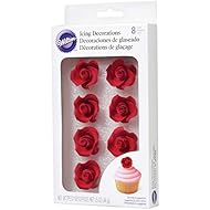 Wilton Rose Shaped Icing Decorations, 8-Count