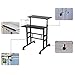 SDADI 2 Inches Carpet Wheels Mobile Desk Stand Up Height Adjustable Home Office with Standing and Seating 2 Modes for Room, Black