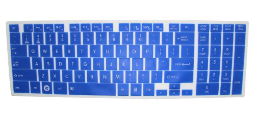 CaseBuy Semi-Blue Ultra Thin Silicone Keyboard Cover Protector Skin for Toshiba Satellite C50, C50D, C50T, C55, C55D, C55T, C55Dt, C70, C70D, C75, C75D, C875, C875D seires US Layout - Kindly DOUBLE CHECK Your Model