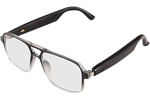 Piluyaa Smart Glasses Bluetooth Audio Sunglasses for Men Women with Dual Stereo Speakers, Open Ear Music &HD Calling, Touch &Voice Assistant, UV Protection——GS10 Black