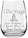 Make Em Laugh Funny Stemless Wine Glass - I Do Yoga - Perfect Friend Gifts for Women, Funny Wine Glass, Fun Wine Gifts for Women and Men, Gift for Friend, Office Gifts for Coworkers Women