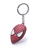 REINDEAR Marvel Movie Comics The Amazing Spider-Man Mask Alloy Pendent Keychain Ring US Seller (Red)