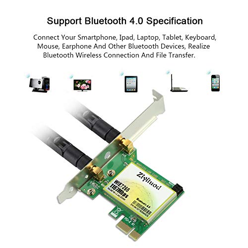 Ziyituod-Tarjeta-WiFi-AC-inalmbrico-de-1200Mbps-con-Adaptador-Bluetooth-40-Tarjeta-de-Red-WiFi-PCI-Express-PCIe-Tarjeta-de-Banda-Dual-24GHz-5GHz-PCI-e-para-Juegos-de-EscritorioPC