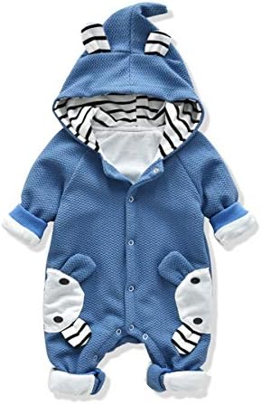 LVYINLI Baby's Rompers Baby Boys Girls Clothes Baby Sculpt Rompers Baby Winter Warm Clothes Babys Hoodie (19-24 Months, Blue)