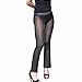 YiZYiF Women's Stretchy See Through Sheer Long Flare Pants Tight Leggings (X-Large(Waistline 20.5-36.0