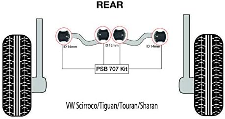 PSB Polyurethane Bush Scirroco/Tiguan/Touran/Sharan (07-16) Rear Upper Arm Bushing Kit - PSB707