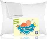 BABY DREAMS Toddler Pillow Pillowcase, White, 13x18, 100% Hypoallergenic Soft Cotton, Made in USA