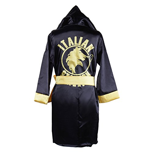 HUALIL Kids Rocky Balboa Black Boxing Costume Robe Shorts Boy Halloween Cosplay Suit (XL)