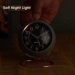 Metal Desk Alarm Clock, rjuwurv Retro Bedroom Table