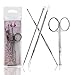 Beauty Smart Comedone Extractors, Ear Wax Removal Earpick, Facial Hair Removal Scissor, 4 PCS Set