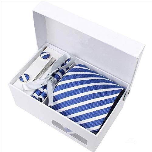 سعر رابطة عنق البدلة الرسمية للزفاف كلاسيك أزرق أبيض شريط مجموعة اكسسوارات ربطة عنق للرجال St019 فى السعودية بواسطة امازون السعودية كان بكام