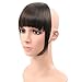 HUA MIAN LI Bob Flat Hair Bangs Heat Resistant Synthetic Hair Clip-in Bangs Straight Bangs With Fringe One Piece Clip Aoert (Black)