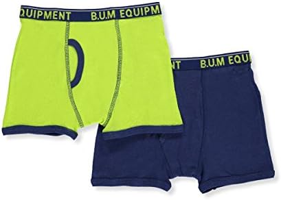 BUM Equipment Little Boys' 2-Pack Boxer Briefs - Lime/Navy, 6-7