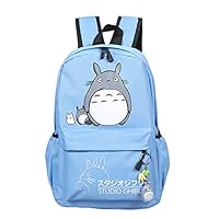 Fashion My Neighbor Totoro Students Backpack Anime Cartoon Shoulder Bags Teens Girls Schoolbag (Blue)