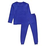 Little Girls Boys Thermal Underwear Long John Set Thermal Breathing Pajama Crewneck Top and Bottom 2PC Set, (3-7yrs)