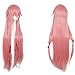 Mainlead Long Straight Pink Cosplay Hallowen Party Wig Girl Women Synthetic Hair
