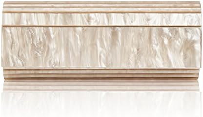 GGBAZZARA Acrylic Elongated Clutch Clutches Handbags for Women with Chain for Cocktail Banquet Evening Clutch Bag Wedding Purse (Champagne)