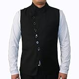 Lanbaosi Men's Casual Suit Vest 6 Button Down Stand Collar Waistcoat