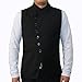 Lanbaosi Men's Casual Slim Fit Oblique 6 Button Down Stand Collar Vest