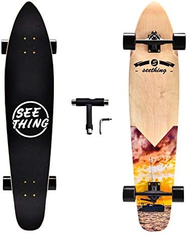 Seething 42インチ ロングボード スケートボード クルーザー ピンテイル オリジナル アーティザンメイプル クルーズ カービング フリースタイル ダウンヒル用