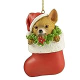 PlentifulHome Small Chihuahua Dog in Red Christmas