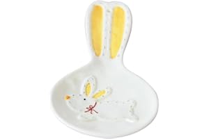 TIDTALEO Ceramic Easter Bunny Spoon Rest Rabbit Ear Design for Kitchen and Dessert Use