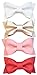 California Tot Premium Faux Leather Bow Hair Clips for Toddler, Girls, Mixed Set of 4 (Deluxe Set)