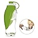 LumoLeaf Portable Pet Water Bottle, Reversible & Lightweight Water Dispenser for Dogs and Cats, Made of Food-Grade Silicone (20 Oz) - Green