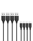 Anker [4-Pack] Powerline Micro USB (1ft) - Charging Cable for Samsung, Nexus, LG, Android Smartphones and More (Black)