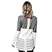 Womens Casual Color Block Tunic Tops Back Lace Long Sleeve T-Shirt Blouses Grey XL