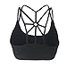 LYZ Women's Padded Sports Bra Criss Cross Back High Impact Strappy Yoga Bra Black Medium