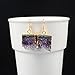 ZENGORI 1 Pair Gold Plated Natural Amethyst Druzy Slice Druzy Dangle Earrings WX014
