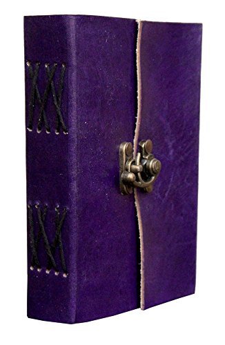 AOL Genuine Leather & Handmade Paper Diary Notebook Journal For Personal Use or Gift Size 4x6 (Purple) Antique Handmade Leather Bound Daily Notepad For Men & Women