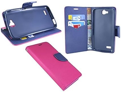 Honor Holly // Buchtasche Hülle Case Tasche Wallet BookStyle mit STANDFUNKTION in Pink-Blau ( 2-Farbig ) @ Energmix