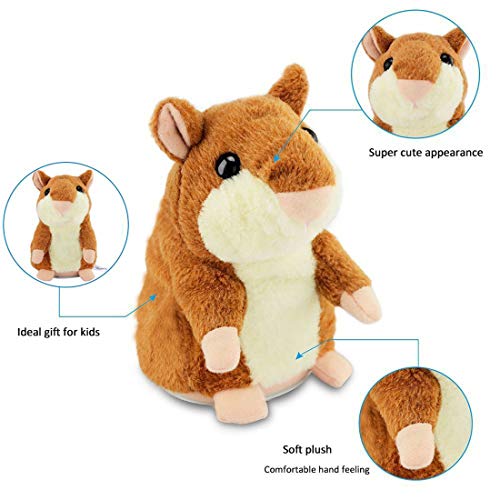image for KMUG Talking Hamster Mimicry Pet Repeats What You Say Plush Animal Toy